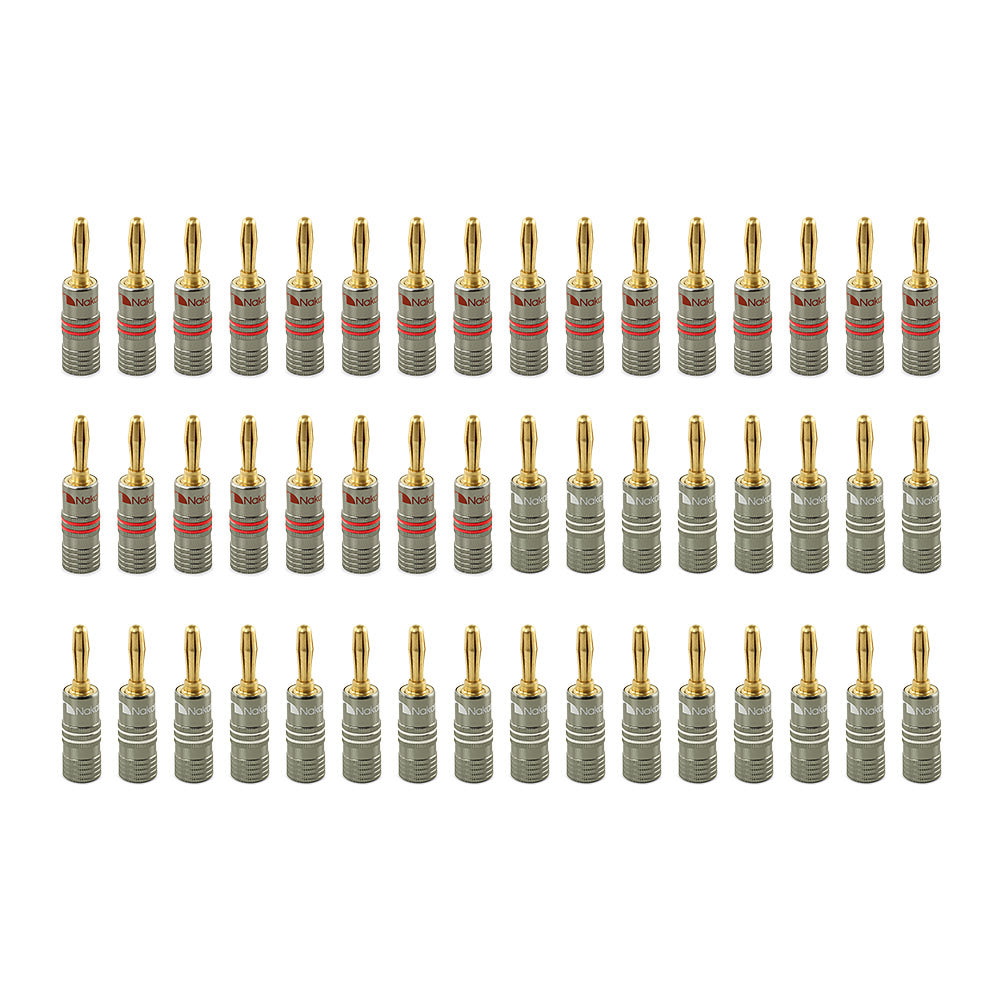 Bananenstecker Nakamichi Ultimate Series, 24 Karat vergoldet, Beryllium-Rotkupfer, 12–18 AWG, Stärke 4 mm, Anschluss für Lautsprecher, Kabelverstärker, Hi-Fi
