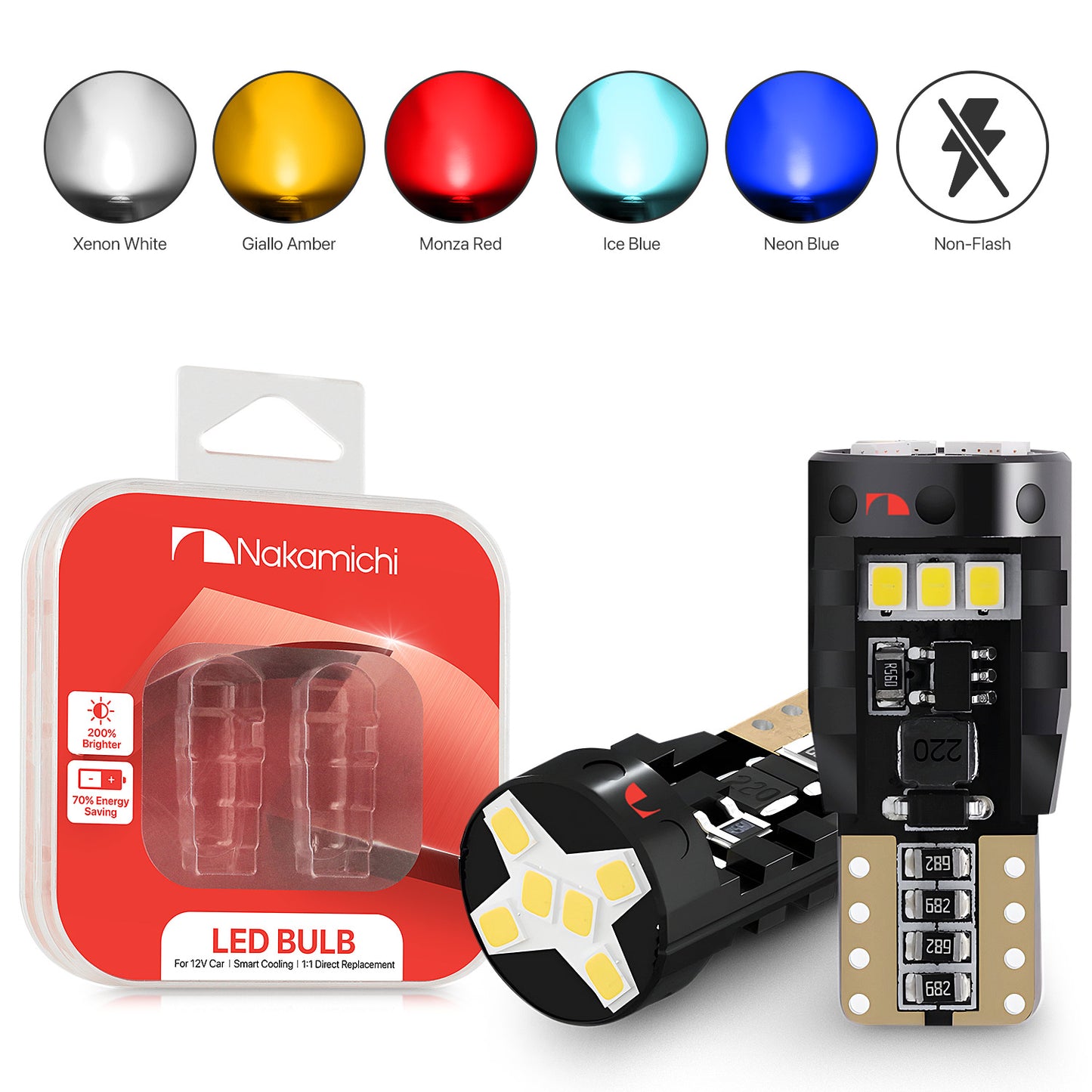 Nakamichi T10 LED-Glühbirne 168 2825 194 W5W Keil 12-SMD 2016 Chipsätze LED-Ersatzbirnen fehlerfrei für Auto-Innenraum-Kuppel-Kartentür-Kennzeichen-Innenraum-Armaturenbrett-Beleuchtung (12 LEDs)