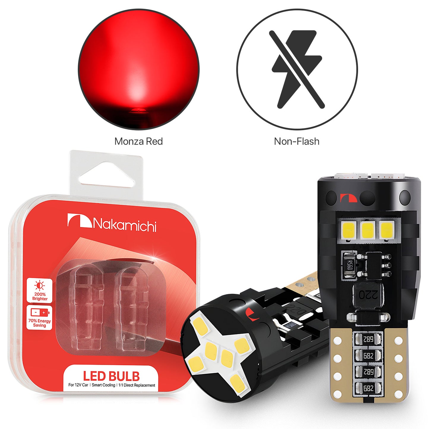 Nakamichi T10 LED-Glühbirne 168 2825 194 W5W Keil 12-SMD 2016 Chipsätze LED-Ersatzbirnen fehlerfrei für Auto-Innenraum-Kuppel-Kartentür-Kennzeichen-Innenraum-Armaturenbrett-Beleuchtung (12 LEDs)