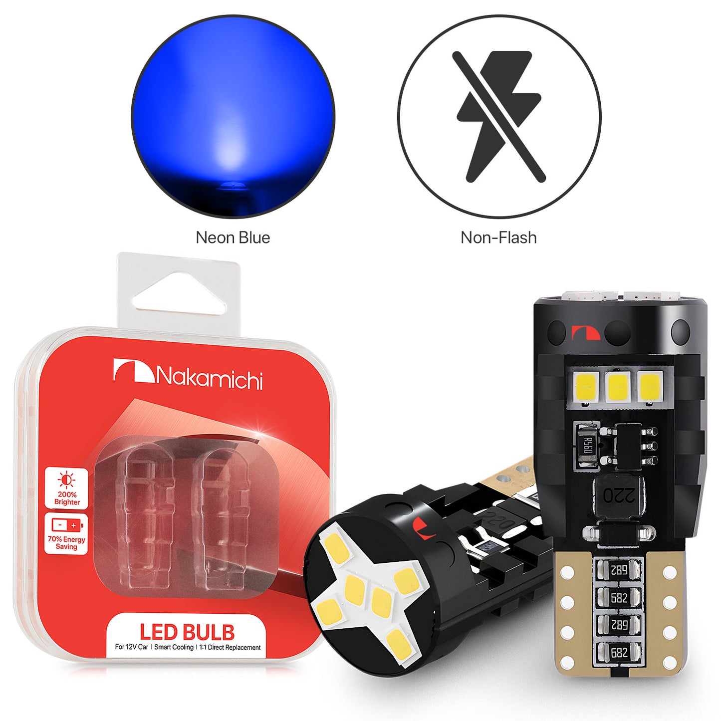 Nakamichi T10 LED-Glühbirne 168 2825 194 W5W Keil 12-SMD 2016 Chipsätze LED-Ersatzbirnen fehlerfrei für Auto-Innenraum-Kuppel-Kartentür-Kennzeichen-Innenraum-Armaturenbrett-Beleuchtung (12 LEDs)