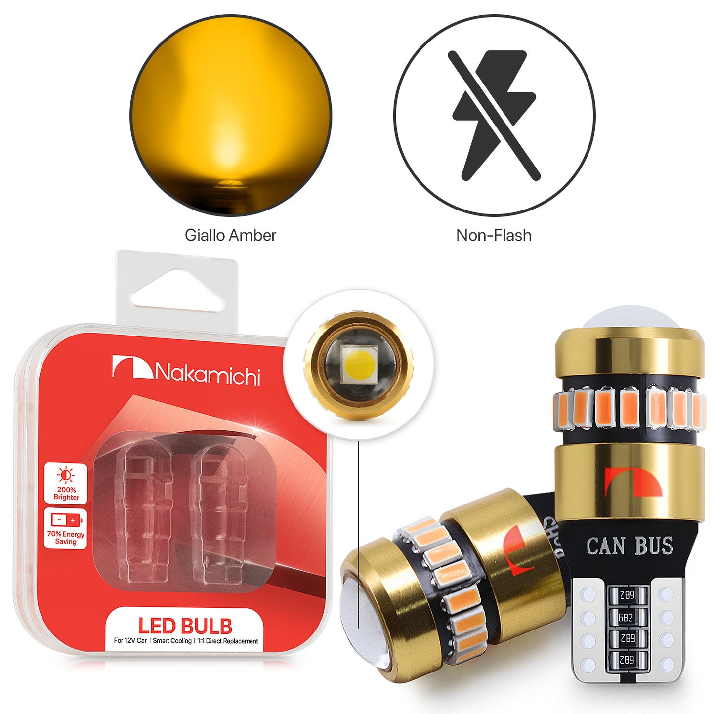 Nakamichi T10 LED-Glühbirne 168 2825 194 W5W Keil 18+1 SMD 3014 Chipsätze LED-Ersatzbirnen fehlerfrei für Auto-Innenraum-Kuppel-Kartentür-Kennzeichen-Innenraum-Armaturenbrett-Beleuchtung (19 LEDs)