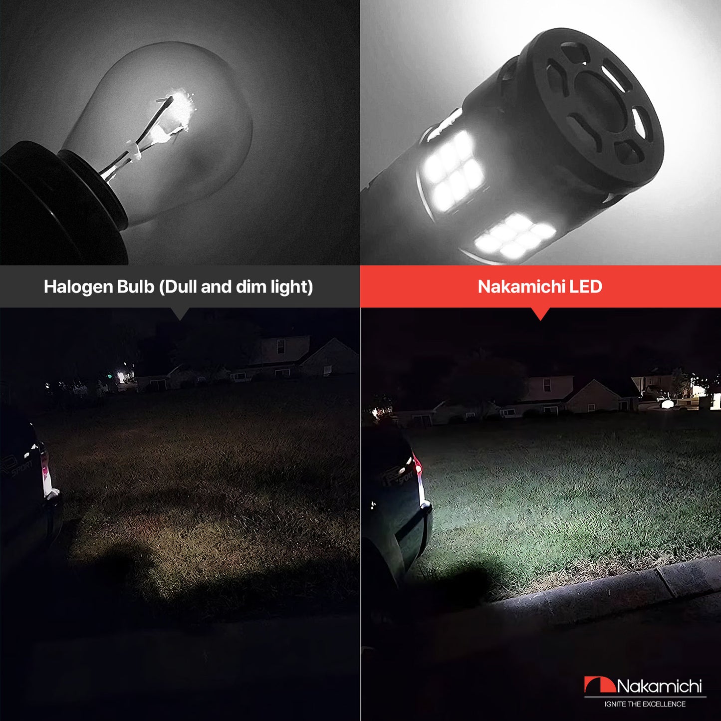 Nakamichi T20 7443 7441 7444 (W21/5W) Car LED Bulb 30-SMD 3020 Chip with Canbus Error-Free 12,000 RPM Fan for Brake Turn Signal Indicator Reverse Backup Tail Light (30 LEDs, Pack of 2)