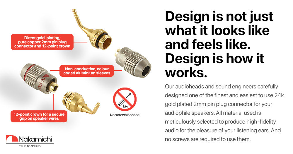 24k Gold Plated Self Lock Banana Plug Connector For Speaker Cable HiFi Audio DIY