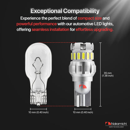 Nakamichi T15 LED Light Bulb T15 902 904 906 912 921 W16W 18-SMD 28-SMD 4014 3030 Chipsets LED Replacement Bulbs for Car Exterior Reversing Lights (Xenon White, 18 LEDs)