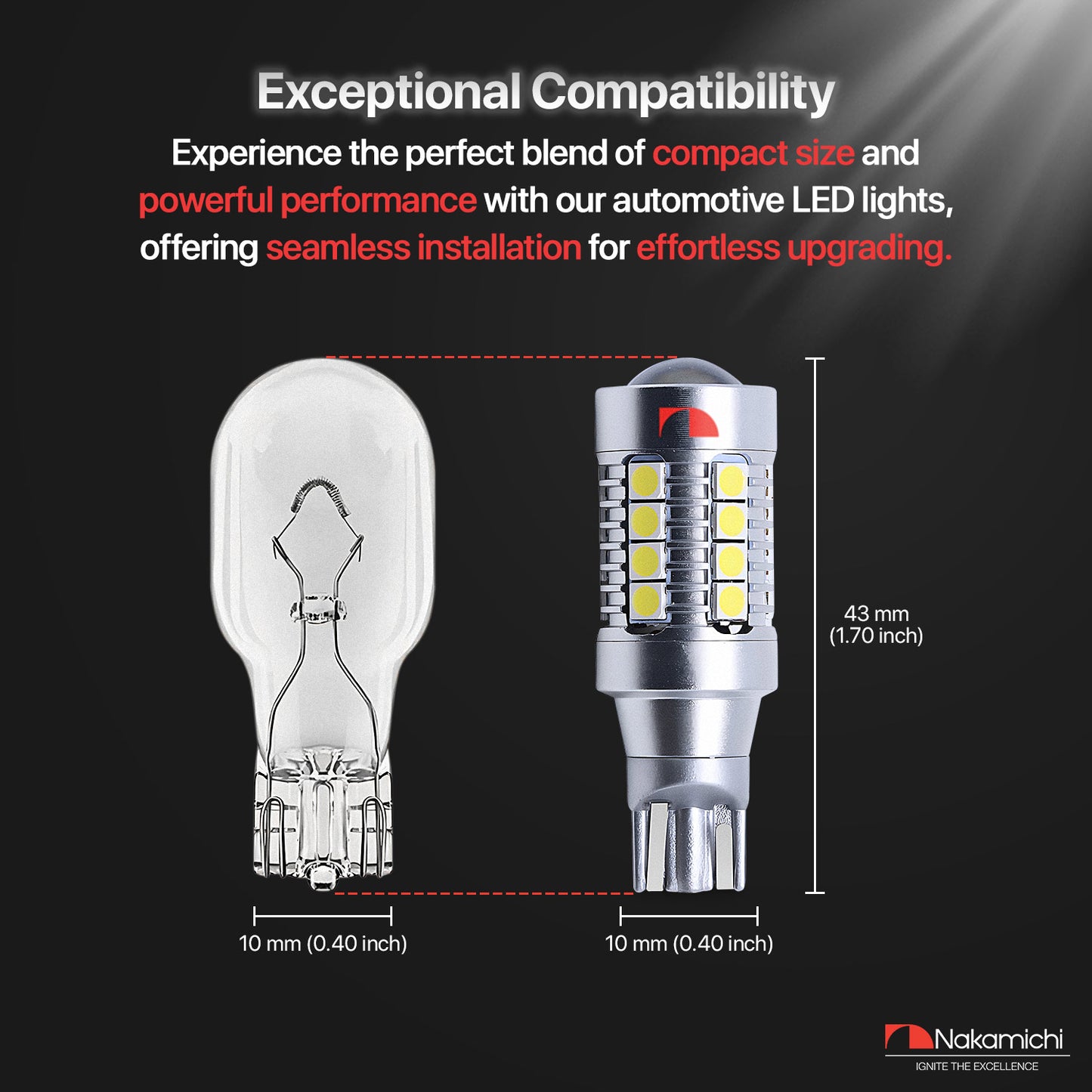 Nakamichi T15 LED Light Bulb T15 902 904 906 912 921 W16W 18-SMD 28-SMD 4014 3030 Chipsets LED Replacement Bulbs for Car Exterior Reversing Lights (Xenon White, 28 LEDs)