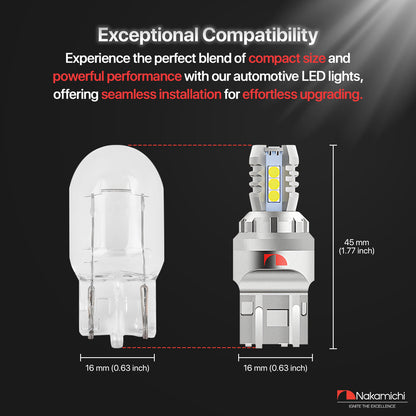 Nakamichi 1156 1157 T20-7443 / W21/5W LED Light Bulb 16-SMD 3030 Chipsets LED Replacement Bulbs Car Exterior Reversing Indicator Lights (7443 | 16 LEDs)