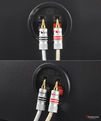 Nakamichi GrubLock Excel Series 24K Gold Plated 2 mm Pin Plugs Banana 10 AWG - 18 AWG Gauge Size 4 mm for Spring Clip Terminal Speakers Amplifier Hi-Fi Wire Cable Screw Connector