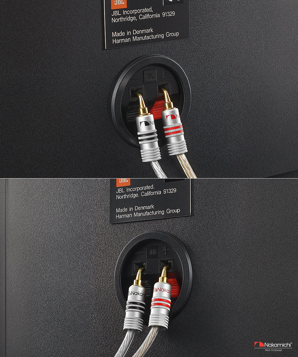Nakamichi GrubLock Excel Series 24K Gold Plated 2 mm Pin Plugs Banana 10 AWG - 18 AWG Gauge Size 4 mm for Spring Clip Terminal Speakers Amplifier Hi-Fi Wire Cable Screw Connector