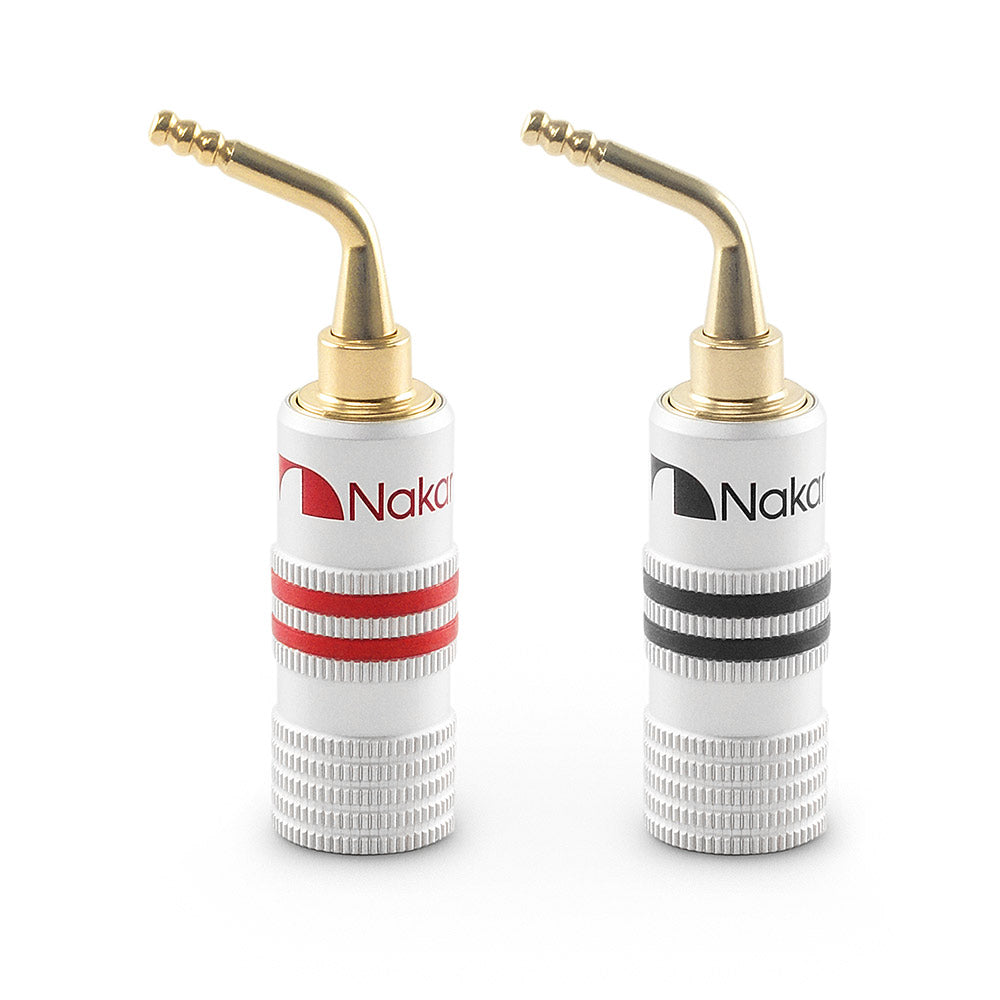 Nakamichi GrubLock Excel Series 24K Gold Plated 2 mm Pin Plugs Banana 10 AWG - 18 AWG Gauge Size 4 mm for Spring Clip Terminal Speakers Amplifier Hi-Fi Wire Cable Screw Connector