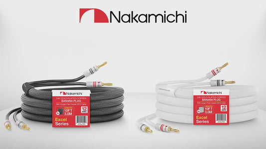 24 Karat vergoldeter Bananenstecker der Nakamichi Excel-Serie mit (6 Fuß) 12 AWG-Lautsprecherkabeldraht, 99,9 % sauerstofffreies Kupfer (OFC), strapazierfähig geflochten, für Verstärker, Hi-Fi, Heimkino 