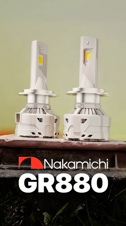 Nakamichi GR880 Series LED Light Bulbs for Replacement, 33,000 Lumens 300W Per Set, Super Bright Xenon White, Plug and Play, High & Low Beam, Pack of 2