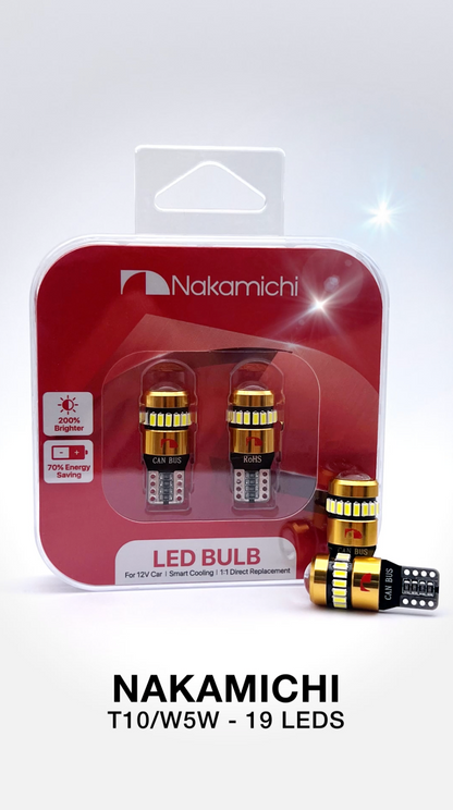 Nakamichi T10 LED Light Bulb 168 2825 194 W5W Wedge 18+1 SMD 3014 Chipsets LED Replacement Bulbs Error Free for Car Interior Dome Map Door License Courtesy Dash Lights (19 LEDs)
