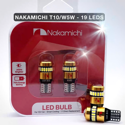 Nakamichi T10 LED Light Bulb 168 2825 194 W5W Wedge 18+1 SMD 3014 Chipsets LED Replacement Bulbs Error Free for Car Interior Dome Map Door License Courtesy Dash Lights (19 LEDs)